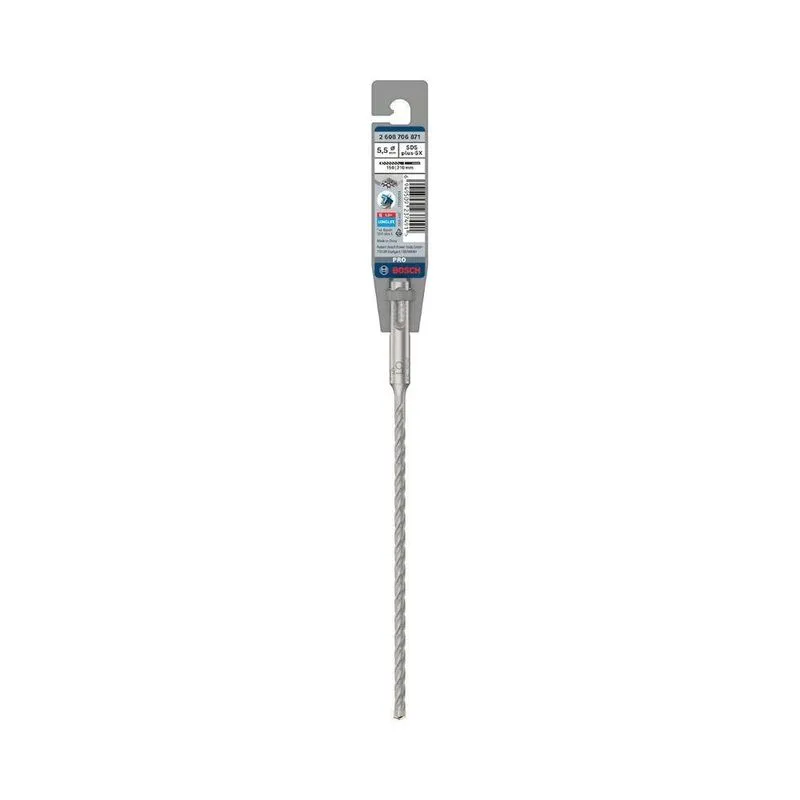 Broca Para Concreto Pro Sds Plus-5x Com 4 Arestas De Corte Em Carbeto De Tungstênio Cinza Bosch