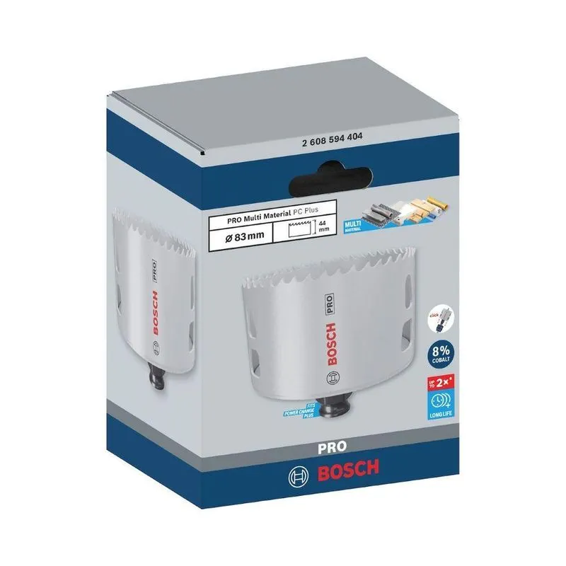 Serra Copo Pro Multi Material Power Change Plus 83mm Com Troca Rápida Liga Bimetálica 8% Bosch