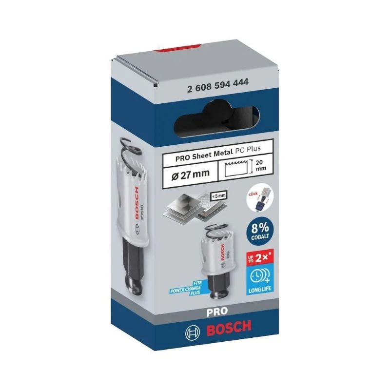 Serra Copo Pro Sheet Metal Power Change Plus 27MM com Tira de Dente Vario Bivolt Bosch