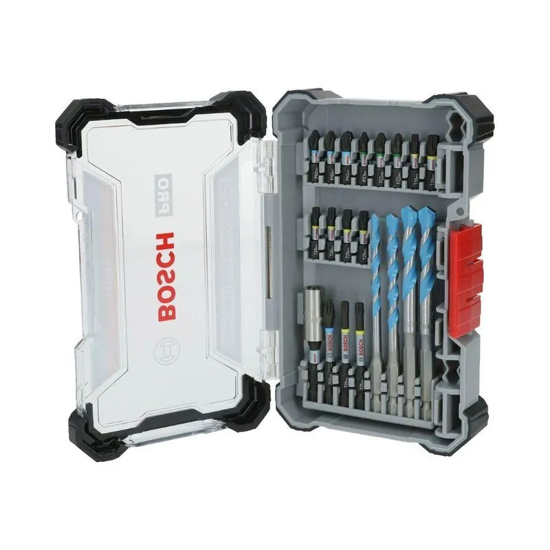 Kit De Brocas E Bits Pro Impact & Multiconstruction Zona De Torção Alongada 20un Bivolt Bosch