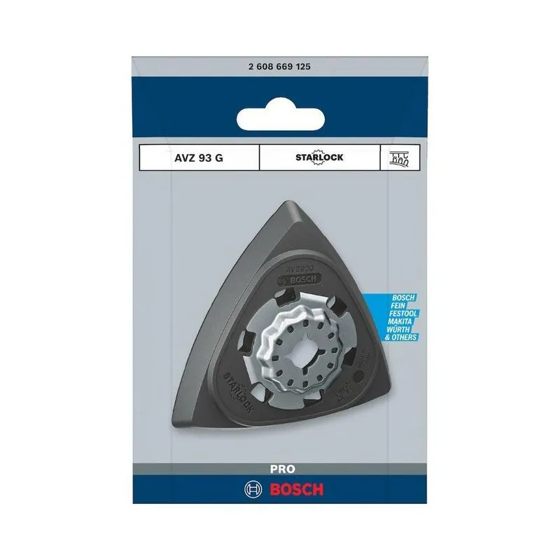 Placa De Lixar Starlock Bosch Pro Avz 93 G Com Extração De Pó Eficiente 93mm
