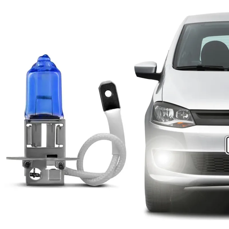 Lâmpada Halógena H3 12V PK22s 55W Super Branca Automotiva Aplicação Farol Carro Original Inmetro
