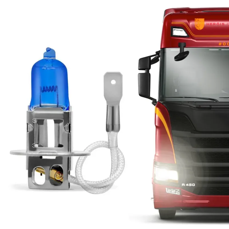 Lâmpada Halógena H3 24V PK22s 70W Super Branca Automotiva Aplicação Farol Caminhão Original Inmetro
