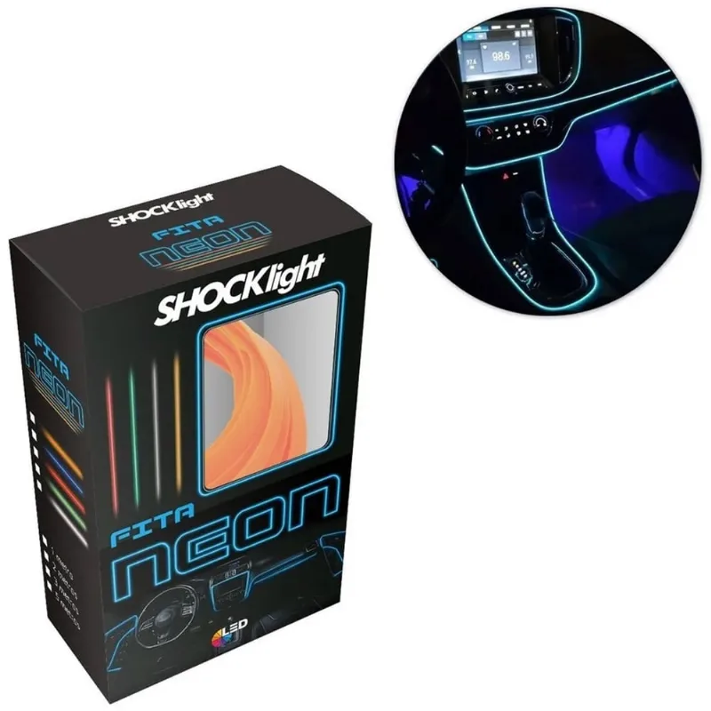 Fita Led Para Painel Inteiro De Carro Neon 1 Metro Laranja