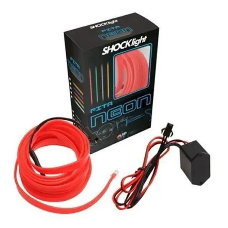 Fita Led Neon Vermelho 5 Metro Painel/ Interior Automotivo