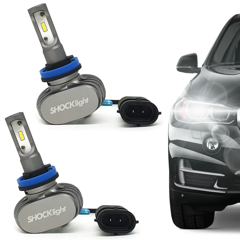 Par Lâmpadas H11 Ultra Led Titanium 6000k 10000 Lumens Shocklight