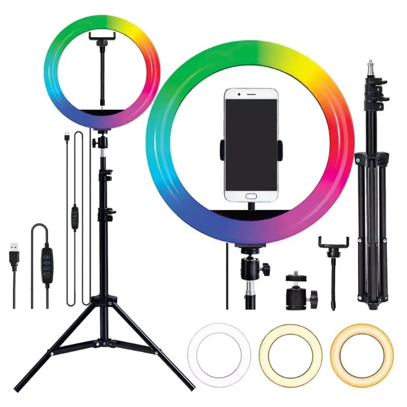 ARO DE LUZ SELFIE 0,26 KIT LUZ BLANCA + RGB