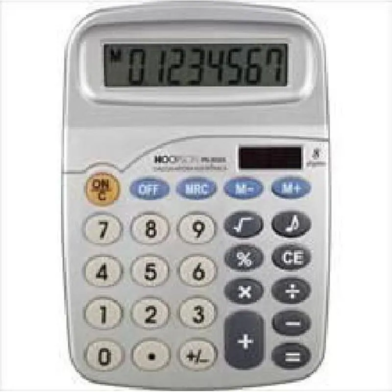 Calculadora De Mesa 8 Dígitos Bateria/solar Cinza