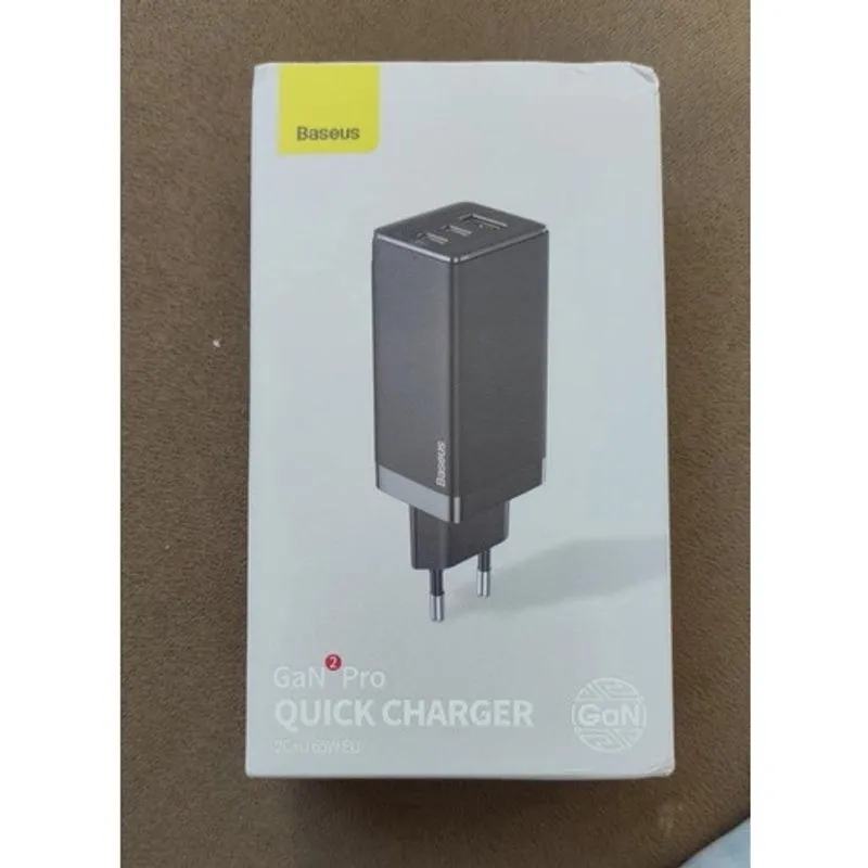 Carregador Rápido Baseus Gan2 Pro Quick Charge 65w 2*tipo-c