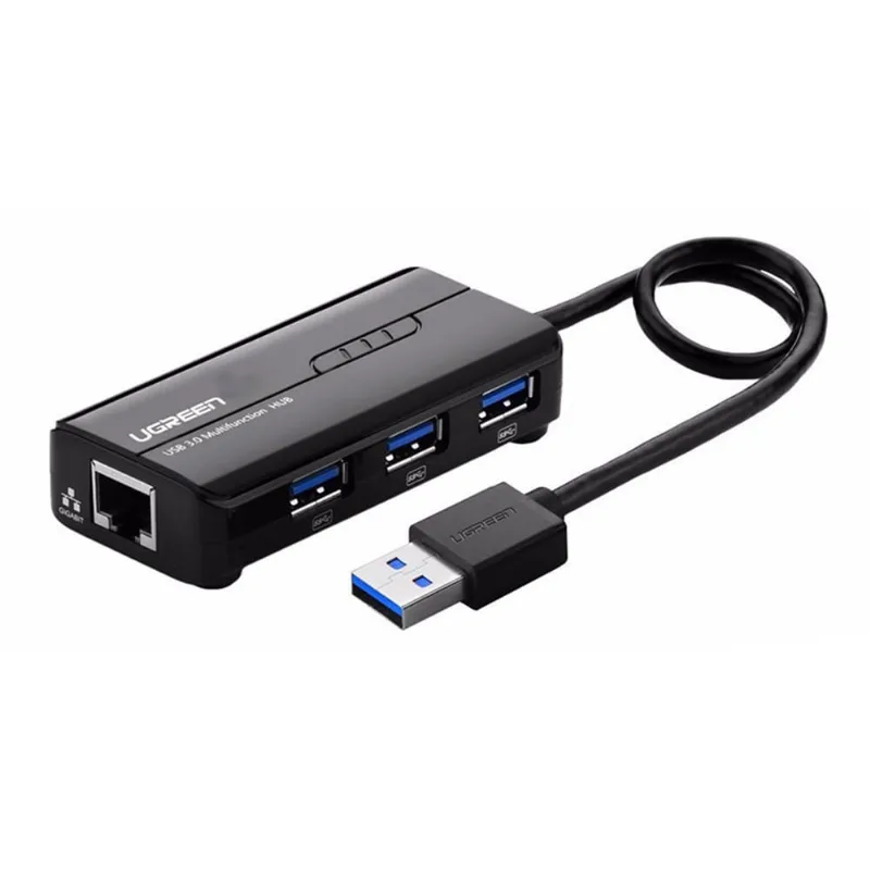 Hub Adaptador Usb 3.0 Ugreen 4 em 1 com Porta Rj45 Ethernet