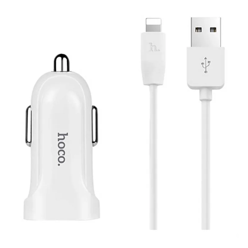 Carregador Veicular Com Cabo Para iPhone 1 Metro Z2 Hoco Branco