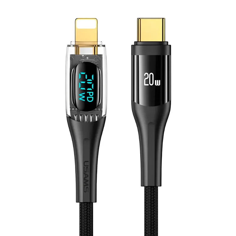 Cabo Usb Usams Usb C pra Lightning Pd 20W 2 Metros Preto