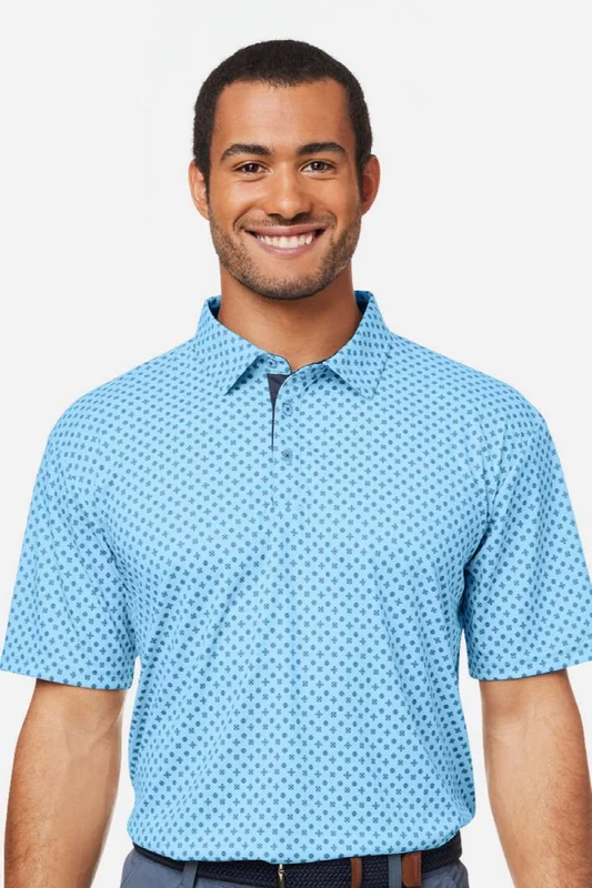 Swannies Golf Mens Hazelwood Short Sleeve Polo Shirt - Sky Blue/Navy Blue Extra Large