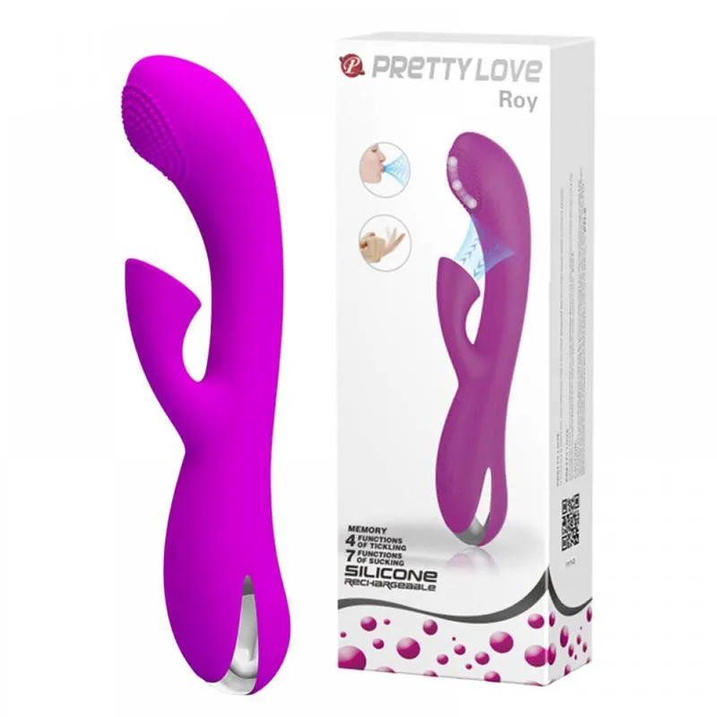 Vibrador Ponto G com Estimulador Clitoriano Sugador com 7 Modos de Sucção Miss Collection