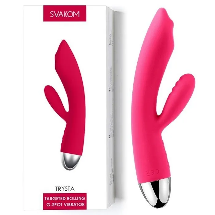 Vibrador com Estimulador Clitoriano e Rolamento para Ponto G - TRYSTA RED - Svakom - SV1080