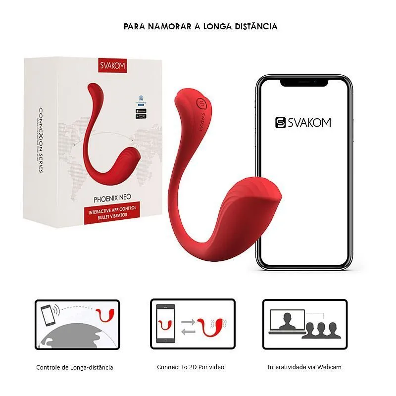 Vibrador Por Aplicativo Luxo Bullet Massageador - PHOENIX NEO - SVAKOM APP - 6647