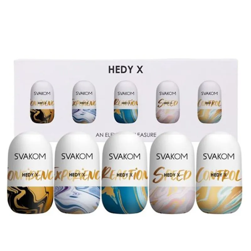 Masturbador Egg Hedy X Mix Box Svakom 5 Unidades Diferentes Texturizados Dupla Face