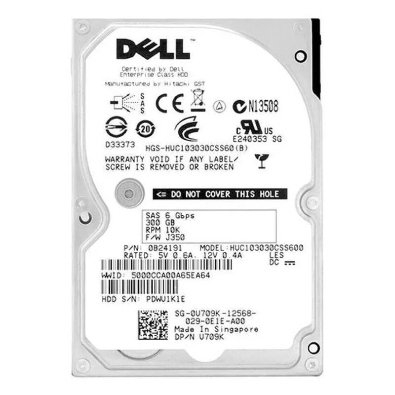 Hd Dell Sas 300gb 0u709k U709k 2,5 10k Huc103030css600