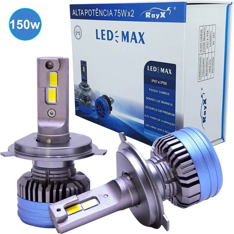 Ultra Led Max Rayx 15.000 Lumens 150w 6000k Hb3 12v 24v