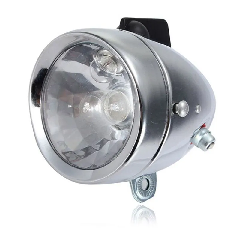 Farol Tipo Dínamo Led Cromado Bicicleta Modelo Antigo Retrô