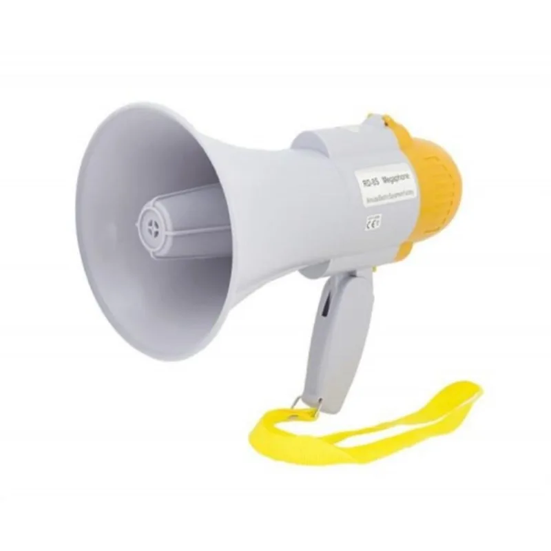 Megafone Portatil Auto Falante De Mao Com Sirene Musical Microfone E Gravador
