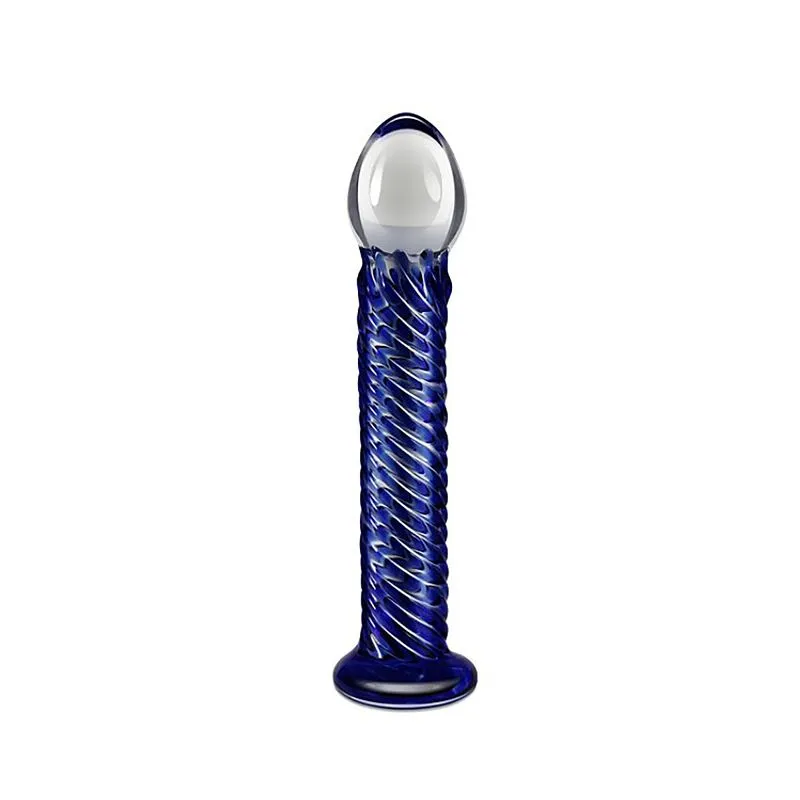 Lovetoy Glass Romance Plug Anal em Vidro Bicolor com Textura Espiral Sexy Import