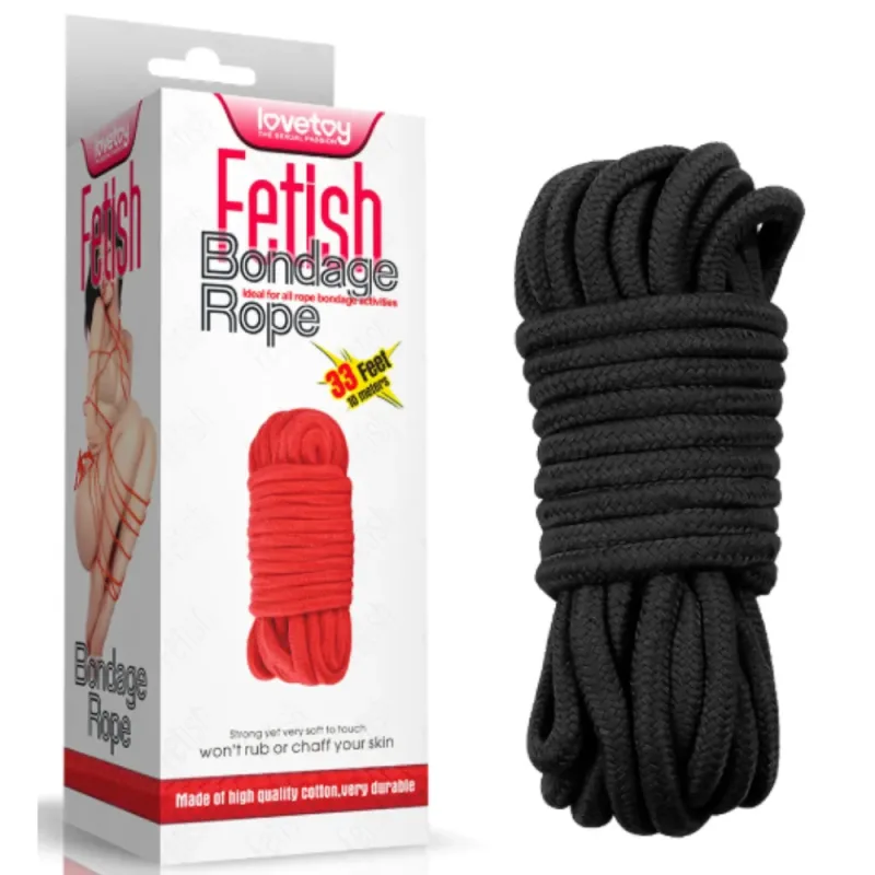 Corda Para Bondage Fetish Rope - 10Metros Preto - SM010
