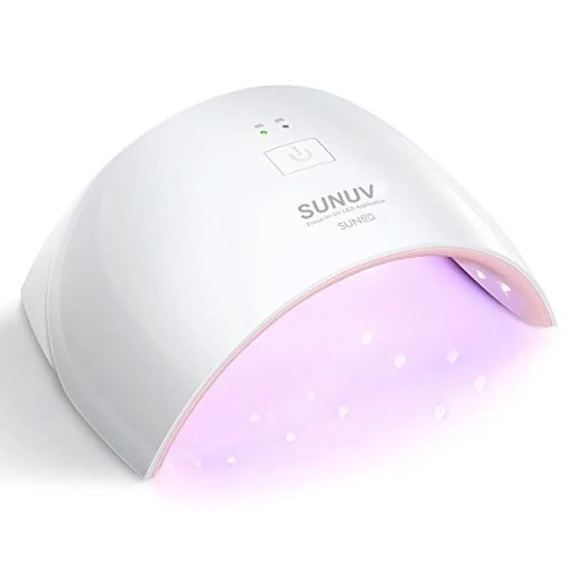 Lâmpada De Unha Led Uv, Secador De Unha Leve Sunuv Gel Uv Para Lâmpada De Cura De Esmalte Gel Com Sensor 2 Temporizadores Sun9c Pink Valen