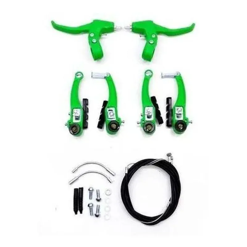 Freio Vbrake Nylon Pino Completo Com Conduite+maçaneta Verde