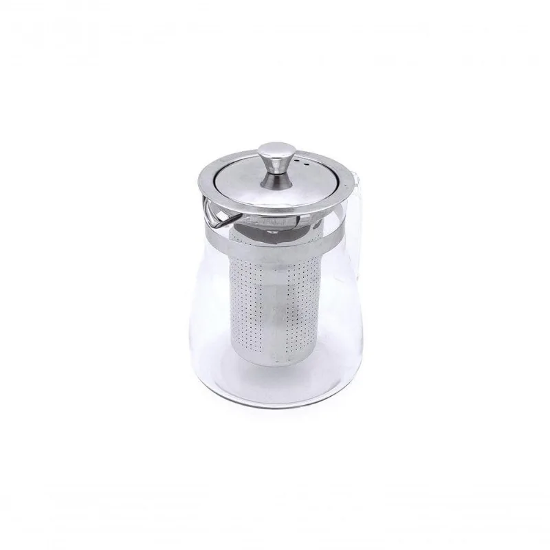 Chaleira de Vidro Linha Luxo com Infusor de Chá Removível em Inox 600ML Transparente Negócio