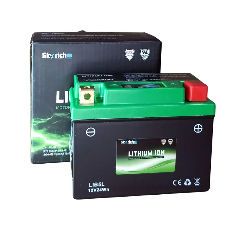 Bateria SkyRich Lítio - LIB5L - CCA 100A (YB5L-B / 12N5-3B)