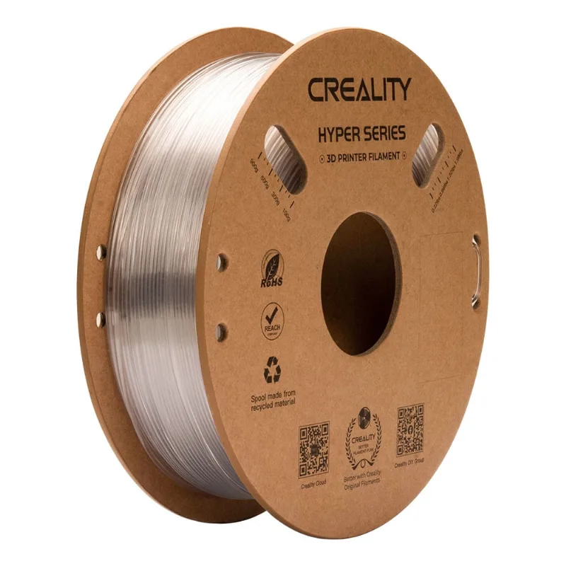 Filamento petg para Impressora 3D Creality Hyper petg 1 Kg/Rolo 1.75 mm Transparente