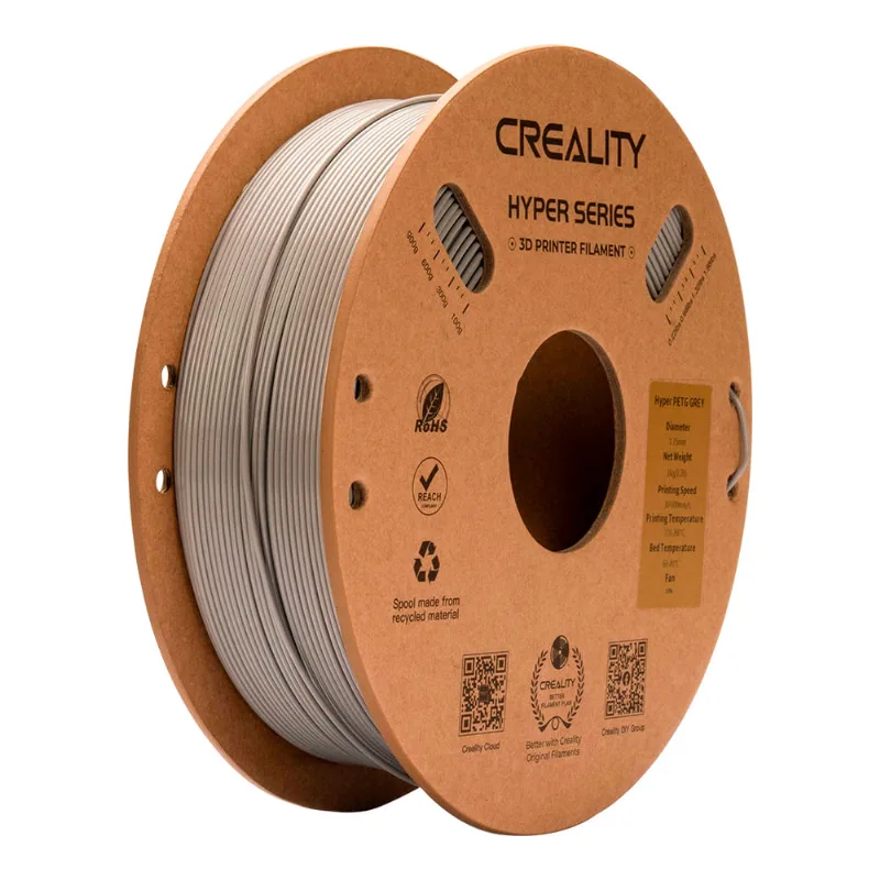 Filamento Petg Para Impressora 3d Creality Hyper Petg 1 Kg/rolo 1.75 Mm Cinza