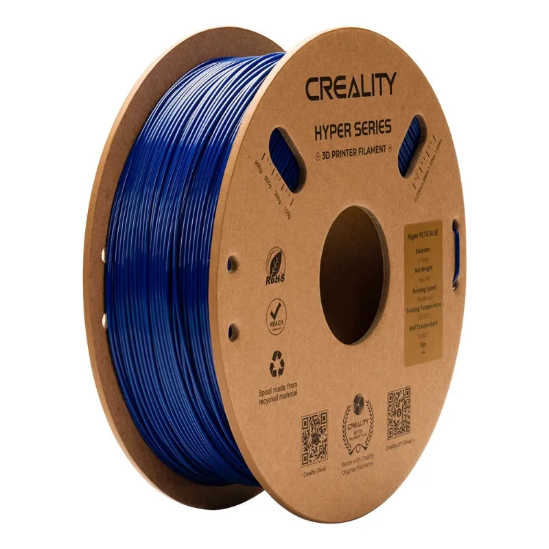Filamento petg para Impressora 3D Creality Hyper petg 1 Kg/Rolo 1.75 mm Azul