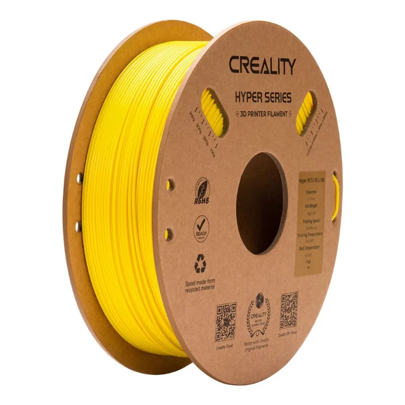 Filamento petg para Impressora 3D Creality Hyper petg 1 Kg/Rolo 1.75 mm Amarelo
