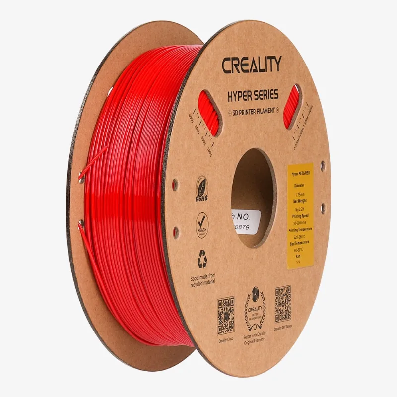 Filamento petg para Impressora 3D Creality Hyper petg 1 Kg/Rolo 1.75 mm Vermelho