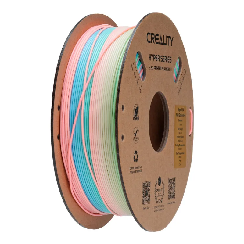 Filamento Pla Para Impressora 3d Creality Arco-íris 1 Kg/rolo 1.75 Mm Flor Selvagem Longa
