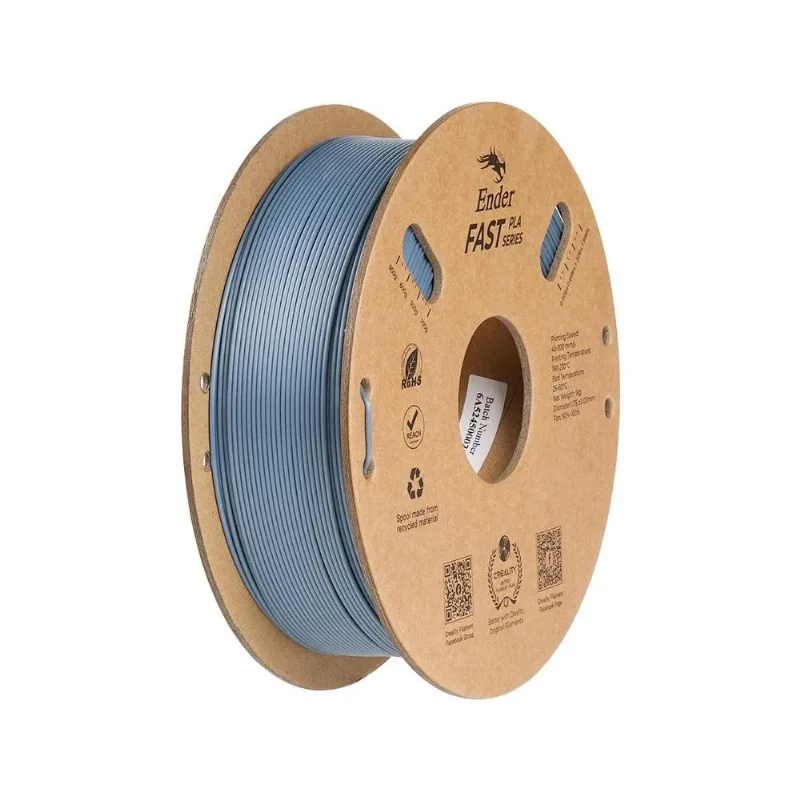 Filamentos Ender Fast Pla Creality Para Impressora 3d Cinza Claro 1kg 1.75mm