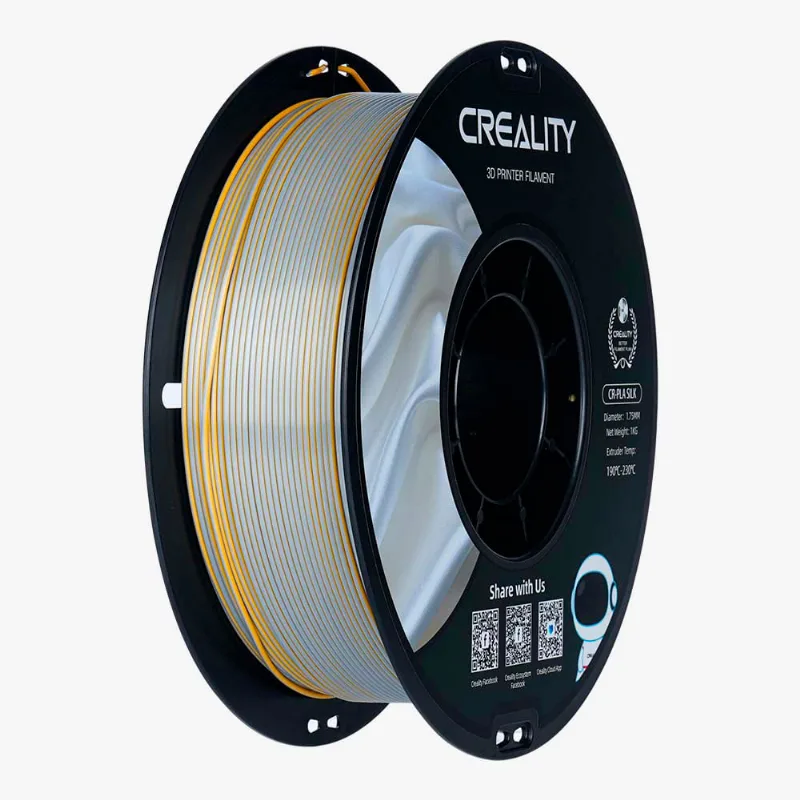 Filamento Cr-seda Para Impressora 3d Creality Cr-silk 1 Kg/rolo 1.75 Mm Dourado-prata