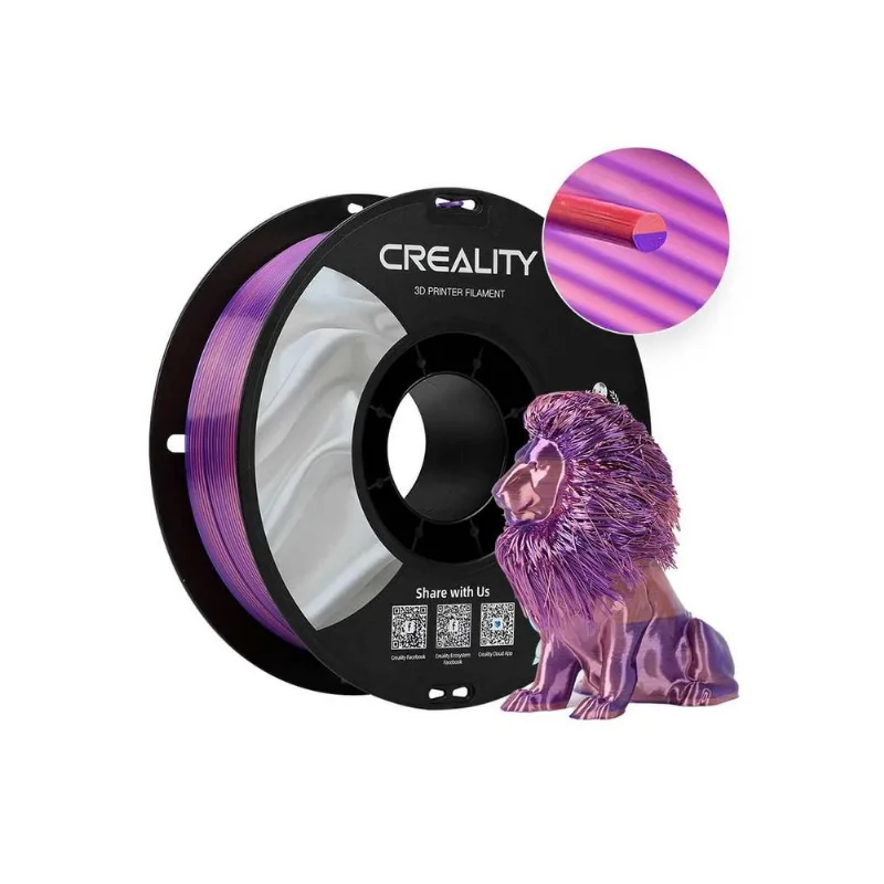 Filamento Cr Silk Creality Para Impressora 3d Rosa E Roxo 1kg 1.75mm