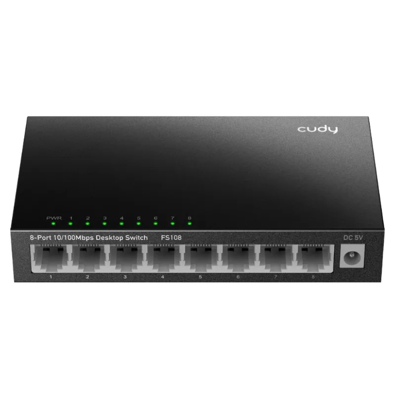 Switch Cudy 8 Portas 10/100mbps 1.6 Gbps 448 Kbit Preto - Fs108d_eu V3.0