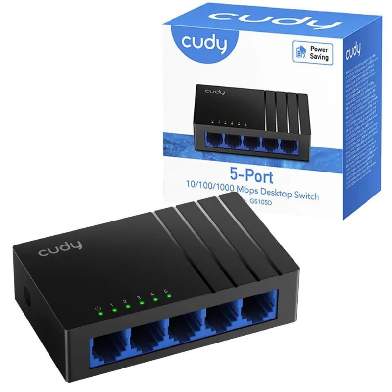 Switch Rede 5 Portas Gigabit 10/100/1000 Cudy Ultra Rápido