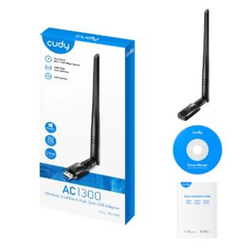 Adaptador Cudy ac1300 usb 3.0 wi-fi high gain (wu1400)