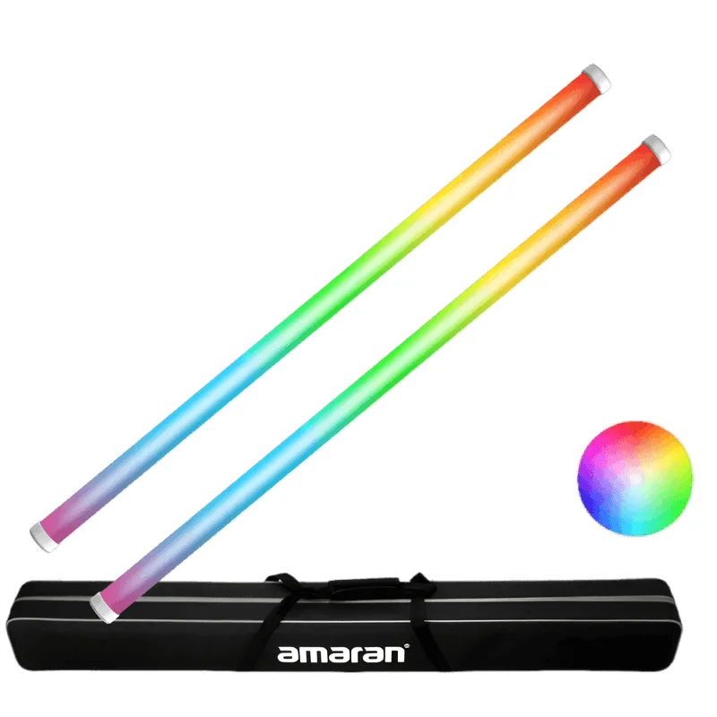 Kit 2x Bastões Luz LED Amaran PT4c RGBWW Pixel 32W Colorido (120cm)