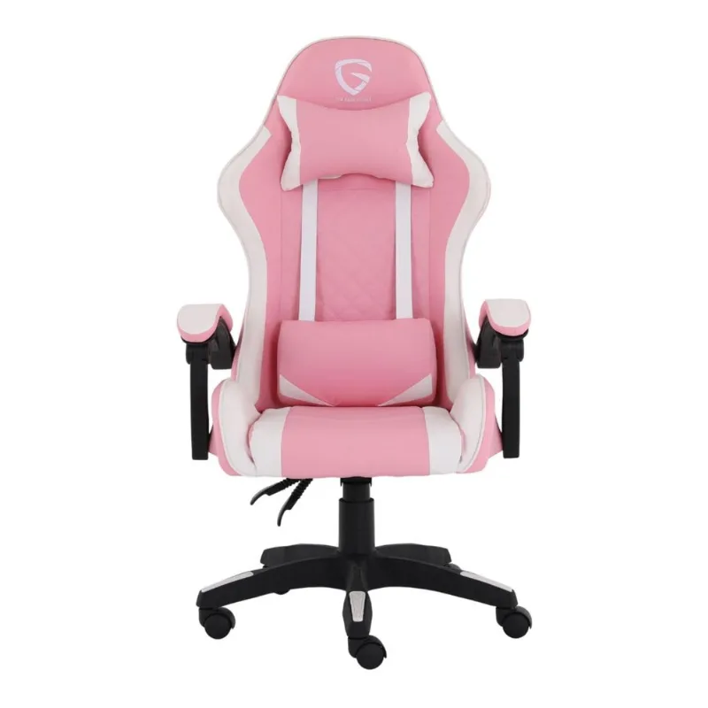 Silla Gamer 01R Ergonómica Reclinable Rombo Silla Gamer 01R Ergonómica Reclinable Rosa con Blanco