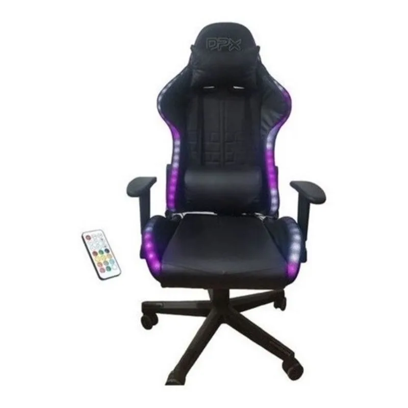 Cadeira Gamer Giratória Com Led Preta Gt15 Max Cor Preto