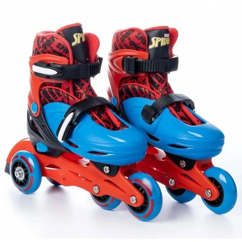 Patins Spider-man 2 Em 1 Brink+ - Tamanho Ajustável - Botas Acochoadas - Freio - Alto Desempenho