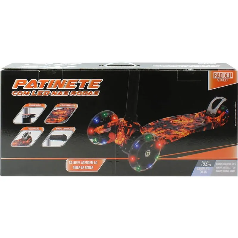 Patinete 3 rodas com LED 20KG I bbr