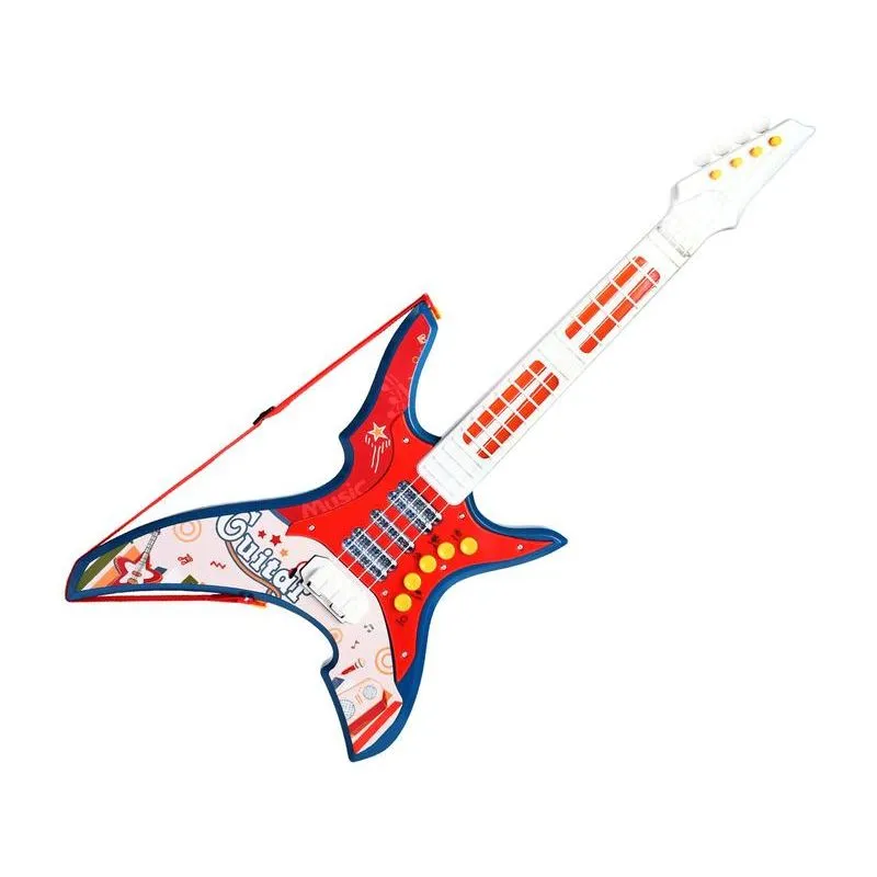 Guitarra de Brinquedo Musical Infantil Lulie Music Rock Show com Luz e Som 3 Anos