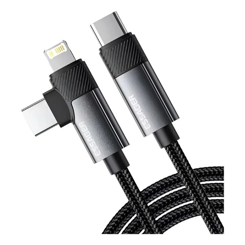 Cabo Essager USB/USB-C/Lightining 2.0M 65W Cinza EXCTTL-WLA0G-P